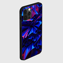 Чехол для iPhone 12 Pro Max Синие абстрактные изгибы, цвет: 3D-черный — фото 2