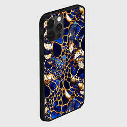 Чехол для iPhone 12 Pro Max Золотистая змеиная абстракция, цвет: 3D-черный — фото 2