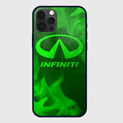 Чехол для iPhone 12 Pro Max Infiniti - green gradient, цвет: 3D-черный