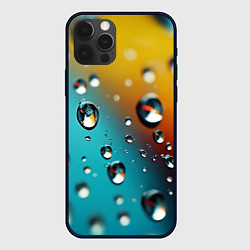 Чехол для iPhone 12 Pro Max Крупные капли на цветном фоне, цвет: 3D-черный