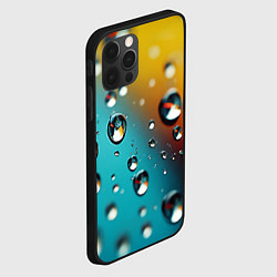 Чехол для iPhone 12 Pro Max Крупные капли на цветном фоне, цвет: 3D-черный — фото 2