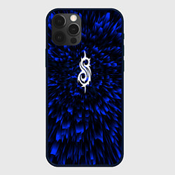 Чехол для iPhone 12 Pro Max Slipknot blue energy, цвет: 3D-черный
