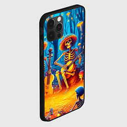 Чехол для iPhone 12 Pro Max Музыкальная группа скелетов на лесной поляне, цвет: 3D-черный — фото 2