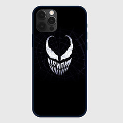 Чехол для iPhone 12 Pro Max Venom face - logo, цвет: 3D-черный