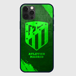 Чехол для iPhone 12 Pro Max Atletico Madrid - green gradient, цвет: 3D-черный