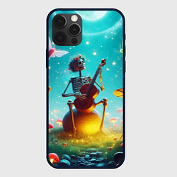 Чехол для iPhone 12 Pro Max Музыкальное трио скелетов дает ночной концерт, цвет: 3D-черный