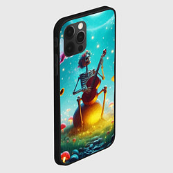 Чехол для iPhone 12 Pro Max Музыкальное трио скелетов дает ночной концерт, цвет: 3D-черный — фото 2