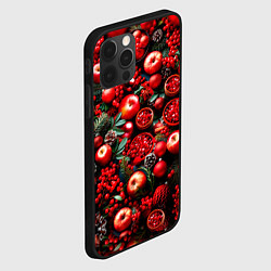 Чехол для iPhone 12 Pro Max Рождественские ягоды и фрукты, цвет: 3D-черный — фото 2