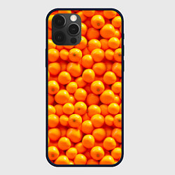Чехол для iPhone 12 Pro Max Новогодние мандаринки, цвет: 3D-черный