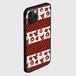 Чехол для iPhone 12 Pro Max Новогодний паттерн, цвет: 3D-черный — фото 2