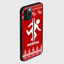 Чехол для iPhone 12 Pro Max Новогодний Portal с оленями, цвет: 3D-черный — фото 2
