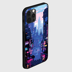 Чехол для iPhone 12 Pro Max Киберпанк город розовый, цвет: 3D-черный — фото 2
