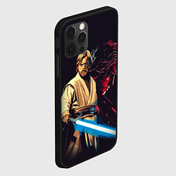 Чехол для iPhone 12 Pro Max Оби Ван и Энакин - Звездные войны, цвет: 3D-черный — фото 2