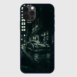 Чехол для iPhone 12 Pro Max Спорткар на тёмной улице, цвет: 3D-черный