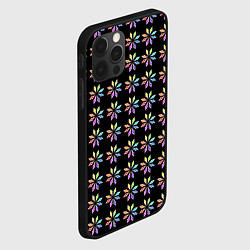 Чехол для iPhone 12 Pro Max Разноцветные звёзды на чёрном фоне, цвет: 3D-черный — фото 2
