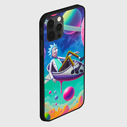 Чехол для iPhone 12 Pro Max Рик в космической лодке - сюрреализм, цвет: 3D-черный — фото 2