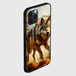 Чехол для iPhone 12 Pro Max Волк в осеннем лесу, цвет: 3D-черный — фото 2