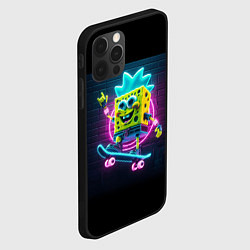 Чехол для iPhone 12 Pro Max Sponge Bob on a skateboard - ai art fantasy, цвет: 3D-черный — фото 2