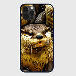 Чехол для iPhone 12 Pro Max Выдры, цвет: 3D-черный