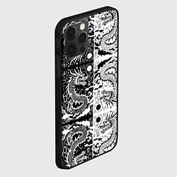 Чехол для iPhone 12 Pro Max Драконы инь и янь с узорами, цвет: 3D-черный — фото 2