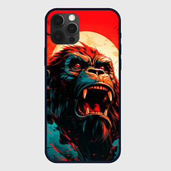 Чехол для iPhone 12 Pro Max King Kong roar, цвет: 3D-черный