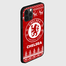 Чехол для iPhone 12 Pro Max Новогодний Chelsea с оленями, цвет: 3D-черный — фото 2