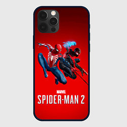 Чехол для iPhone 12 Pro Max Два паука Marvel spider man 2, цвет: 3D-черный