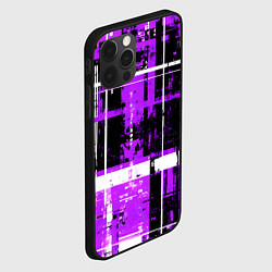 Чехол для iPhone 12 Pro Max Фиолетово-белый гранж на чёрном фоне, цвет: 3D-черный — фото 2