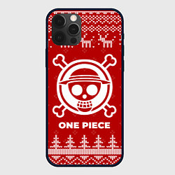 Чехол для iPhone 12 Pro Max Новогодний One Piece с оленями, цвет: 3D-черный