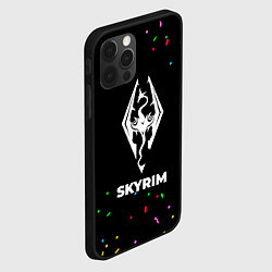 Чехол для iPhone 12 Pro Max Skyrim конфети, цвет: 3D-черный — фото 2