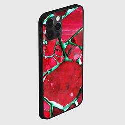Чехол для iPhone 12 Pro Max Зеленый минерал в красном камне, цвет: 3D-черный — фото 2