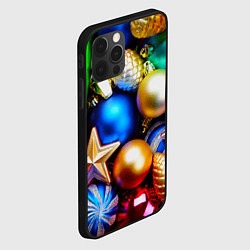 Чехол для iPhone 12 Pro Max Новогодние украшения, цвет: 3D-черный — фото 2