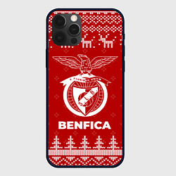 Чехол для iPhone 12 Pro Max Новогодний Benfica с оленями, цвет: 3D-черный