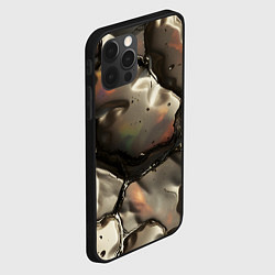 Чехол для iPhone 12 Pro Max Жидкая субстанция светло-коричневая, цвет: 3D-черный — фото 2