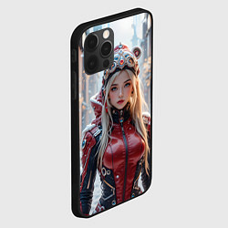 Чехол для iPhone 12 Pro Max Девушка в кибер костюме, цвет: 3D-черный — фото 2