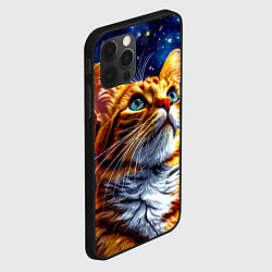 Чехол для iPhone 12 Pro Max Рыжий котик в космосе, цвет: 3D-черный — фото 2