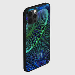 Чехол для iPhone 12 Pro Max Фрактальный узор шипы, цвет: 3D-черный — фото 2