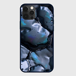 Чехол для iPhone 12 Pro Max Жидкая субстанция серая, цвет: 3D-черный