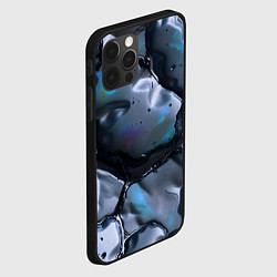 Чехол для iPhone 12 Pro Max Жидкая субстанция серая, цвет: 3D-черный — фото 2