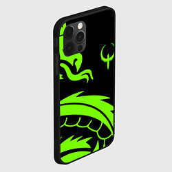 Чехол для iPhone 12 Pro Max Квейк кислотный дракон лого, цвет: 3D-черный — фото 2