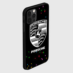 Чехол для iPhone 12 Pro Max Porsche конфети, цвет: 3D-черный — фото 2