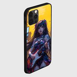 Чехол для iPhone 12 Pro Max Аниме девушка с электрогитарой, цвет: 3D-черный — фото 2