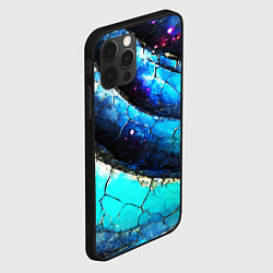 Чехол для iPhone 12 Pro Max Синяя волнистая абстракция, цвет: 3D-черный — фото 2