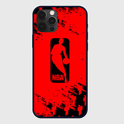 Чехол для iPhone 12 Pro Max NBA краски баскетбол, цвет: 3D-черный