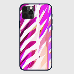 Чехол для iPhone 12 Pro Max Бело-розовая абстракция, цвет: 3D-черный
