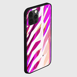 Чехол для iPhone 12 Pro Max Бело-розовая абстракция, цвет: 3D-черный — фото 2