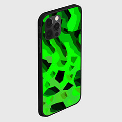 Чехол для iPhone 12 Pro Max Чёрно-зелёная пористая абстракция, цвет: 3D-черный — фото 2