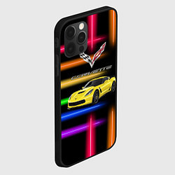 Чехол для iPhone 12 Pro Max Chevrolet Corvette - racing team, цвет: 3D-черный — фото 2