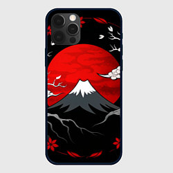 Чехол для iPhone 12 Pro Max Японский вулкан, цвет: 3D-черный