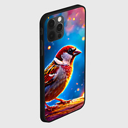 Чехол для iPhone 12 Pro Max Воробей искристый, цвет: 3D-черный — фото 2